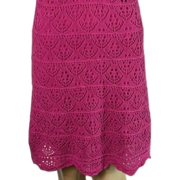 Crochet dress,pink Sm,cottagecore, tassels,fairy,whimsy,coastal,feminine,NWT - Picture 8 of 15